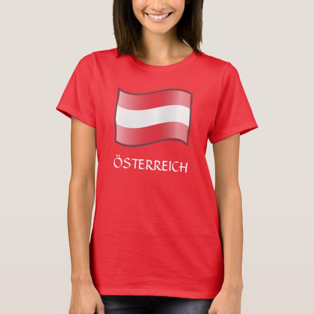 RED Wave Austria Flagga ’Österreich’ T-Shirt (Framsida)