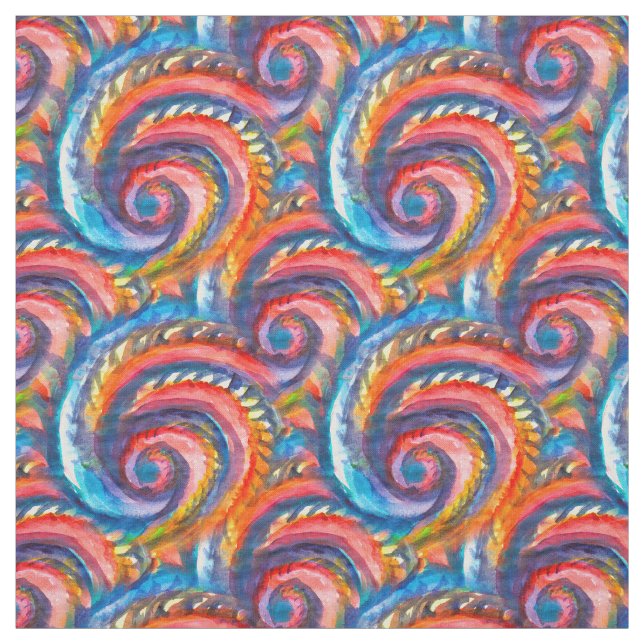 Red wave mönster tyg (Provkarta)