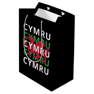 Red Welsh Dragon Cymru Repeat Text Wales Roots