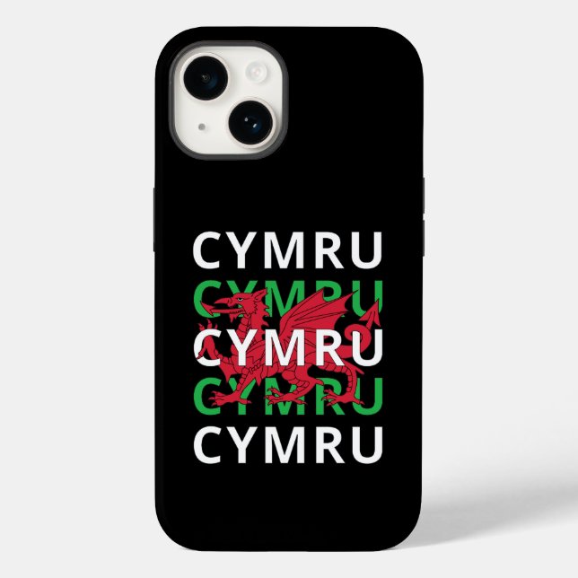 Red Welsh Dragon Cymru Repeat Text Wales Roots (Baksida)