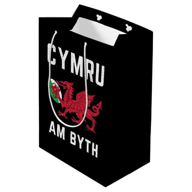 Red Welsh Dragon Cymru Roots Rugby Fläkt Wales Fla (Baksidan Vinklad)