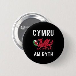 Red Welsh Dragon Cymru Roots Rugby Fläkt Wales Fla Knapp