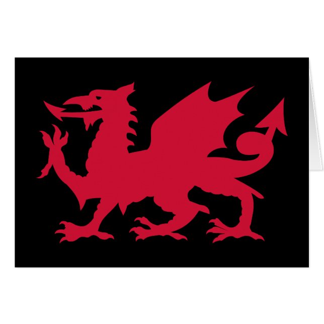 Red Welsh Dragon Hälsningskort (Framsidan Horizontal)