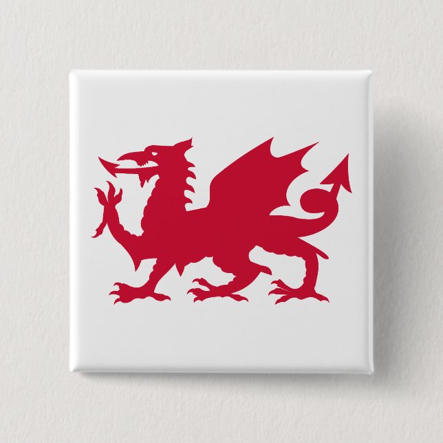 Red Welsh Dragon Knapp (Framsida)