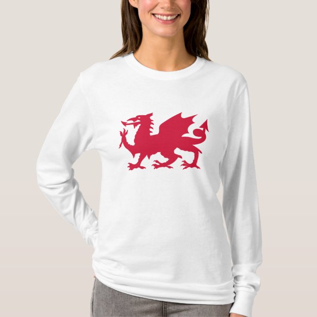 Red Welsh Dragon Tee Shirt (Framsida)