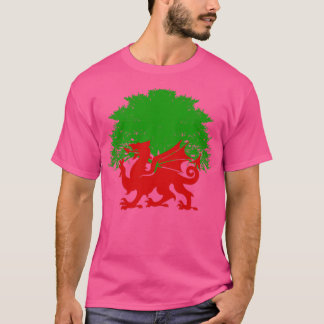 Red Welsh Dragon Träd T Shirt