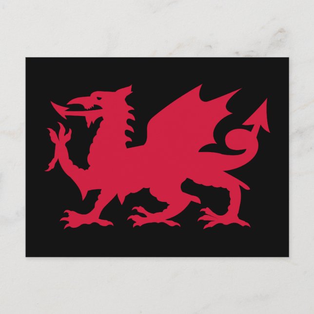 Red Welsh Dragon Vykort (Framsida)