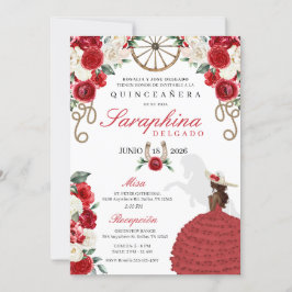 Red Westernare Mariachi Sombrero Quinceañera Inbjudningar