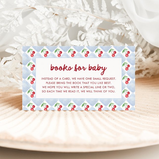Red Whimsical Retro Cherries | Bokar för Baby Tilläggskort (Skapare uppladdad)