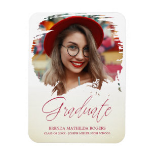 Red Whimsical Script Typography Studenten School Magnet