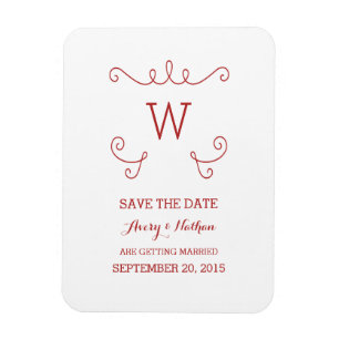 Red Whimsique Flourish Spara datum magneter