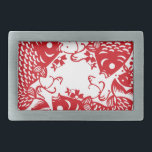 Red Whirling Koi Carp Fish Group<br><div class="desc">Snygg asiatisk stil-grafik av en kornig fiskgrupp.</div>