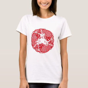 Red Whirling Koi Carp Fish Group Classic WT T Shirt