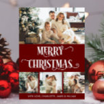 Red & White 4 Photo Collage God jul Julkort<br><div class="desc">Skapa din egen,  God jul Photo Collage,  med vår enkla använda-design verktyg. Lägg till dina favoritfoton av vänner,  familj,  semester,  hobbieser och husdjur så får du en enastående fotokollage. Vår fotosamling i anpassningsbarna är perfekt för hemmabruk,  ge gåva eller till och med affärsreklam.</div>