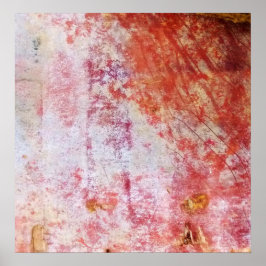 Red & White Abstrakt Grungy Painting Poster