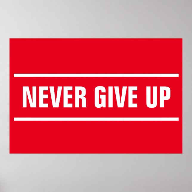 Red White, aldrig Ge uppåt Motiv inspiration Poster (Framsidan)
