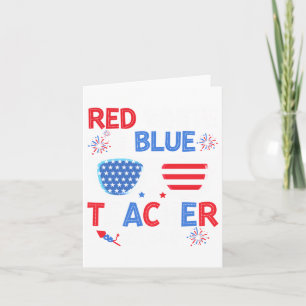 Red White & Blue Teacher Crew 4:e juli Sung Kort
