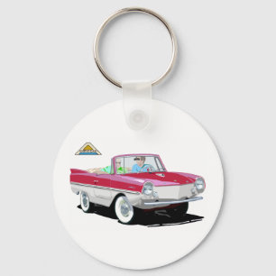 Red-White Amphicar Nyckelring