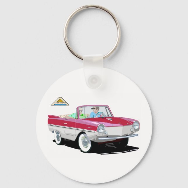 Red-White Amphicar Nyckelring (Framsida)