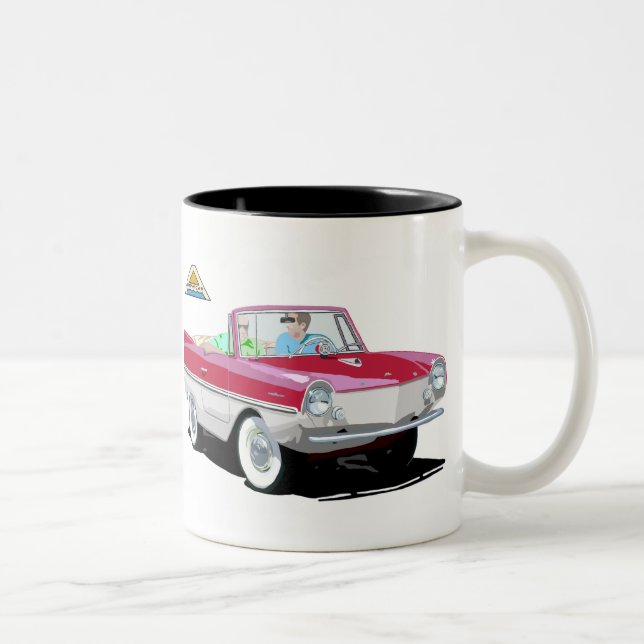 Red-White Amphicar Två-Tonad Mugg (Höger)