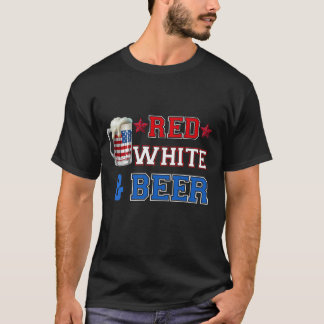 Red White and Beer - USA 4:e juli Drinking Gift T Shirt