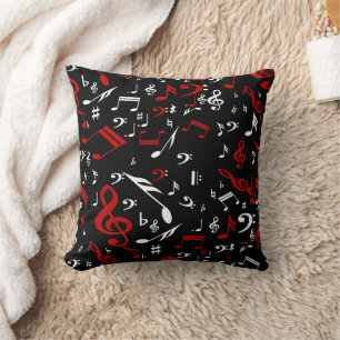 Red White and Black Musik noter Kudde
