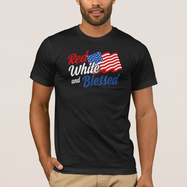 Red White and Bled USA Patriotic American 4th O T Shirt (Framsida)