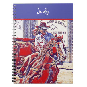 Red White and Blue All American Barrel Racer Anteckningsbok