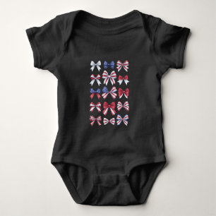 Red White and Blue American Coquette Bows 4 juli T Shirt