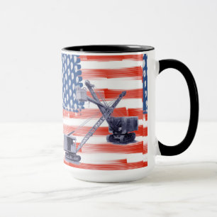 Red White and Blue American Flagga Operators Vinta Mugg
