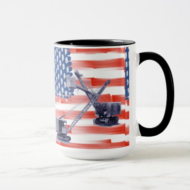 Red White and Blue American Flagga Operators Vinta Mugg (Höger)