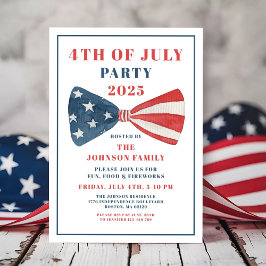 Red, White and Blue Bow 4:e juli Inbjudningar