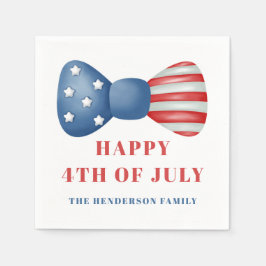 Red, White and Blue Bow 4:e juli Pappersservett