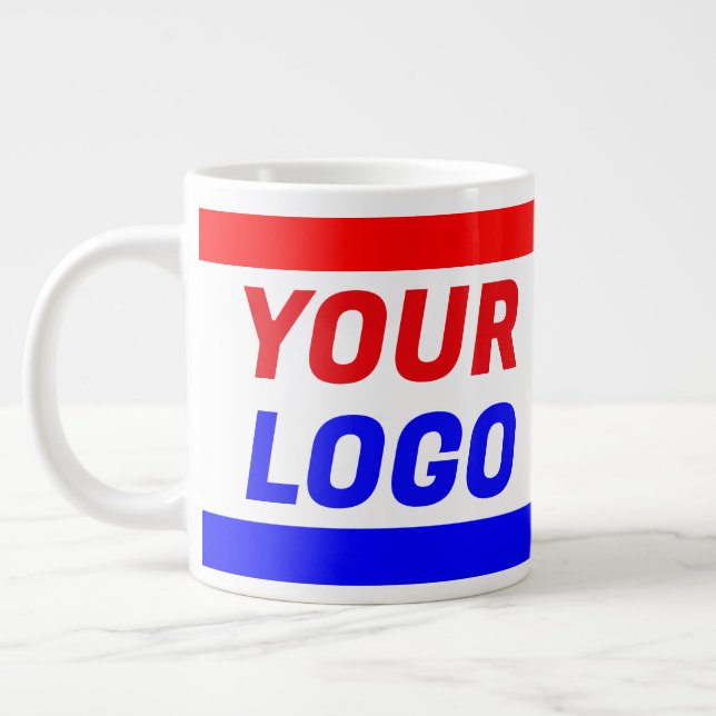 Red, White, and Blue Business Company Logo Jumbo Jumbo Mugg (Vänster)