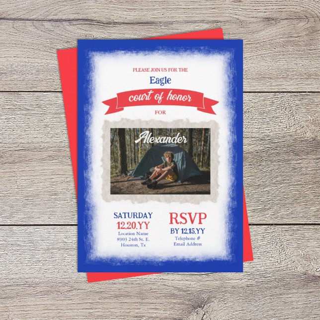Red, White, and Blue Court of Honor Party (red white blue eagle court of honor party invitation)