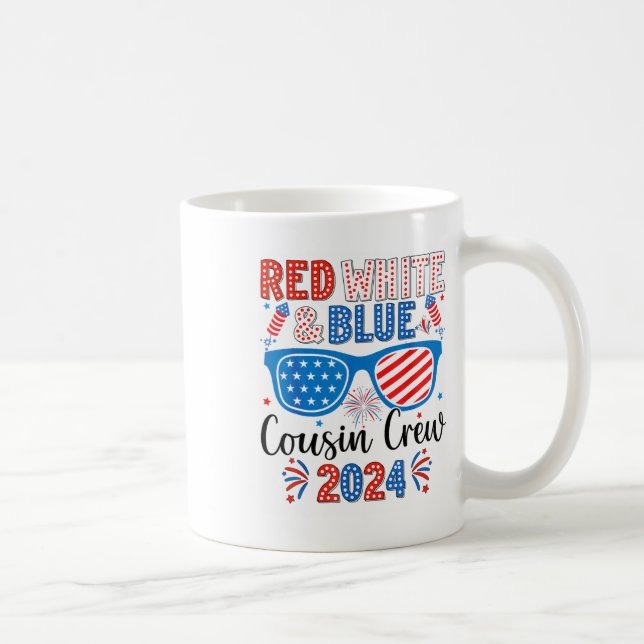 Red White and Blue Cousin Crew 2024 4:e juli am Kaffemugg (Höger)