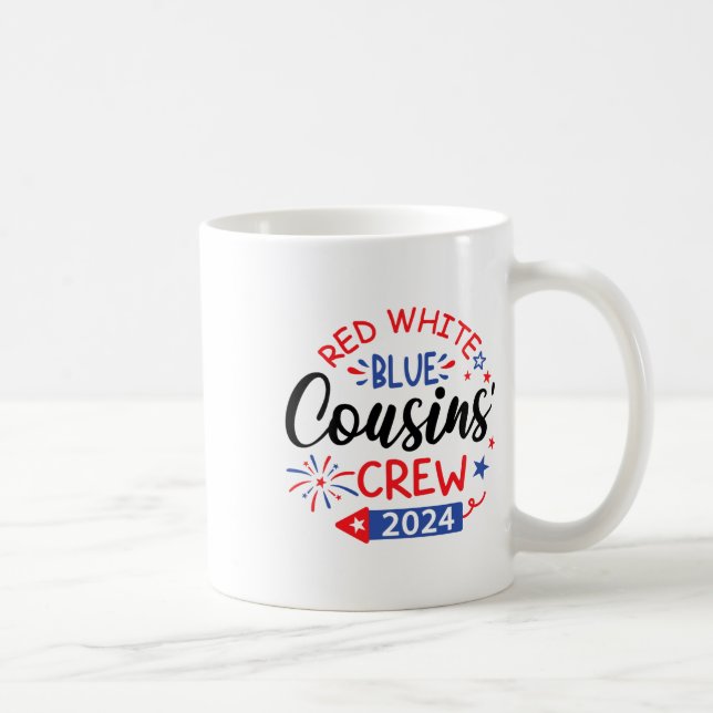 Red White and Blue Cousin Crew 4:e juli-familjen Kaffemugg (Höger)