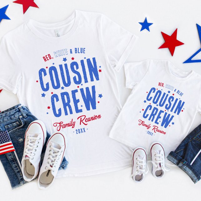 Red White and Blue Cousin Crew 4:e juli T Shirt (Red, white, and blue with my favorite crew.)