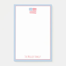 Red, White and Blue Family Notepad Post-it Block