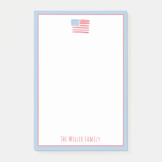 Red, White and Blue Family Notepad Post-it Block
