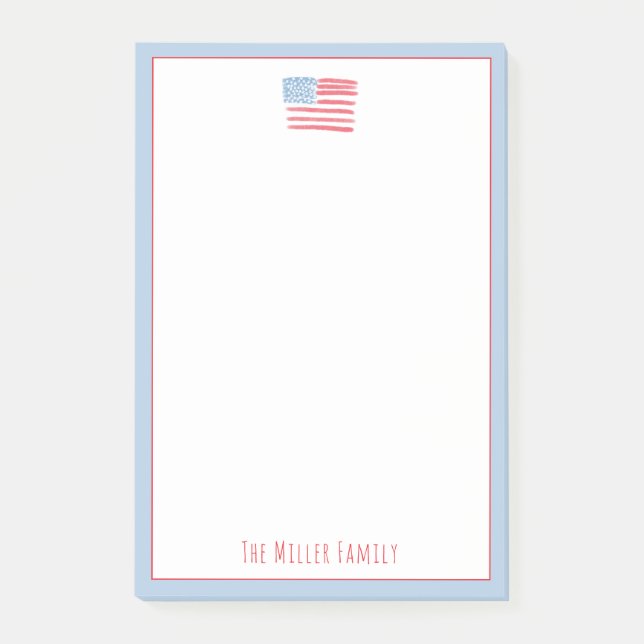 Red, White and Blue Family Notepad Post-it Block (Framsida)