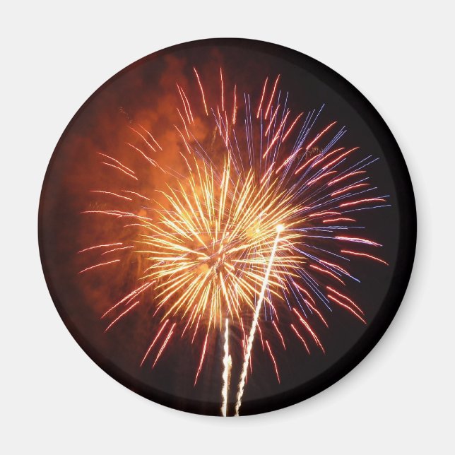 Red, White and Blue Fireworks I Patriotic Magnet (Framsidan)