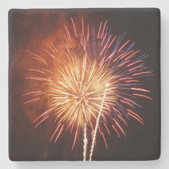 Red, White and Blue Fireworks I Patriotic Stenunderlägg (Framsidan)