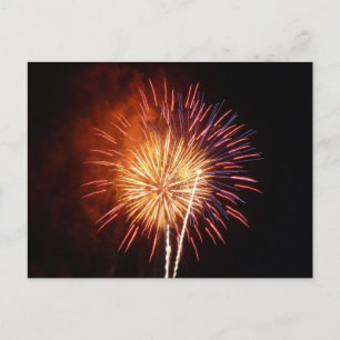Red, White and Blue Fireworks I Patriotic Vykort