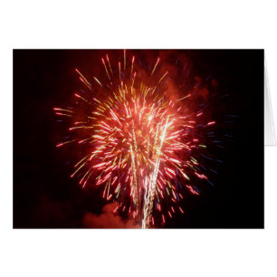 Red, White and Blue Fireworks II Patriotic Hälsningskort