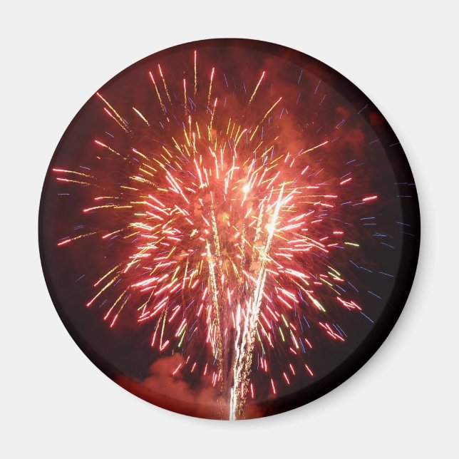 Red, White and Blue Fireworks II Patriotic Magnet (Framsidan)
