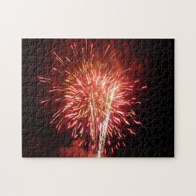Red, White and Blue Fireworks II Patriotic Pussel (Horisontell)