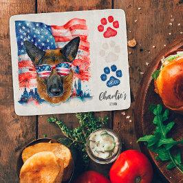 Red White and Blue Funny German Shepherd Hund Trea