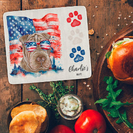 Red White and Blue Funny Shar Pei Hund Treat
