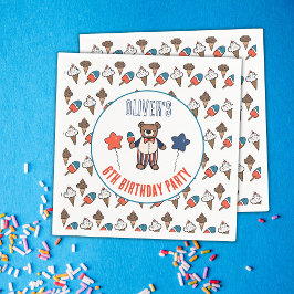 Red White and Blue Ice Cream Party Birthday Pappersservett